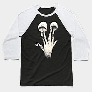 Psychedelic Mushrooms Hand Baseball T-Shirt